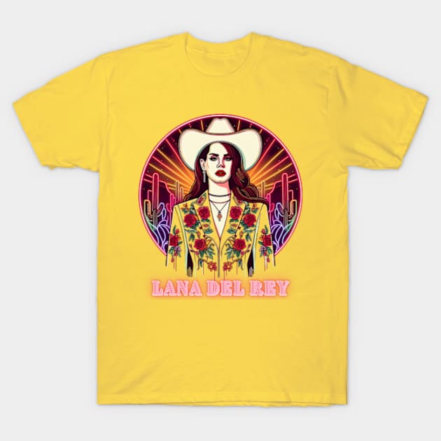 Lana Del Rey - Desert Nights w/Lettering T-Shirt by Tiger Mountain Design Co.